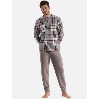 Admas  Pyjama Hausanzug Hose und Oberteil mit langen Ärmeln Tartan 