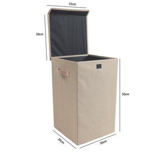 VCM Wäschekorb Stoff Wäschebox Wäschetruhe Wäschesammler Stoffbox Deckel Dreso M  
