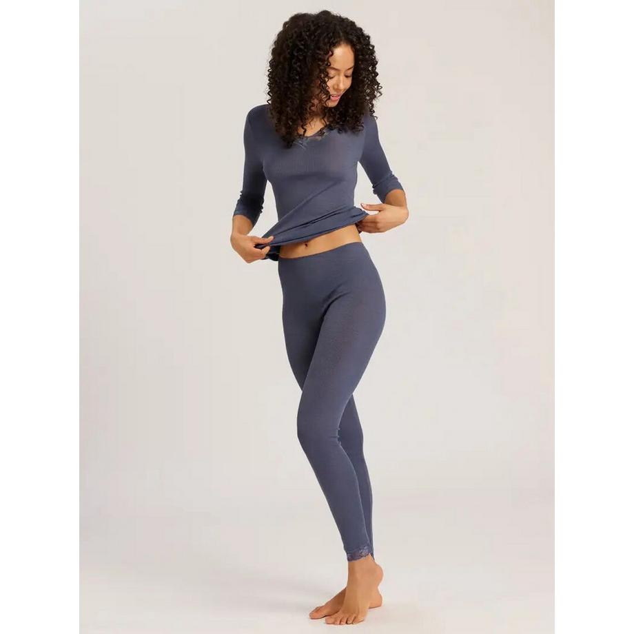 HANRO Leggings en laine et dentelle  