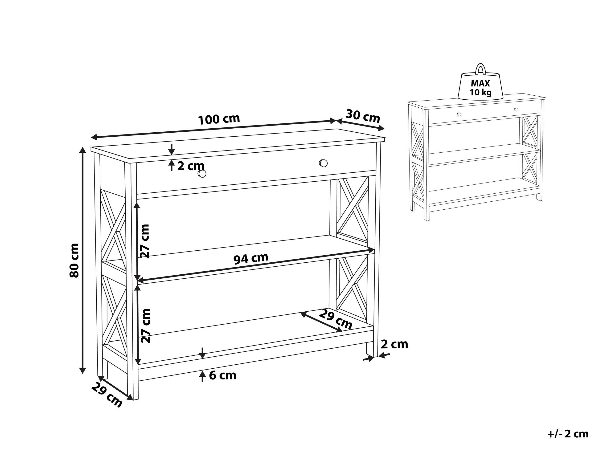 Beliani Console en MDF Traditionnel MONTGOMERY  