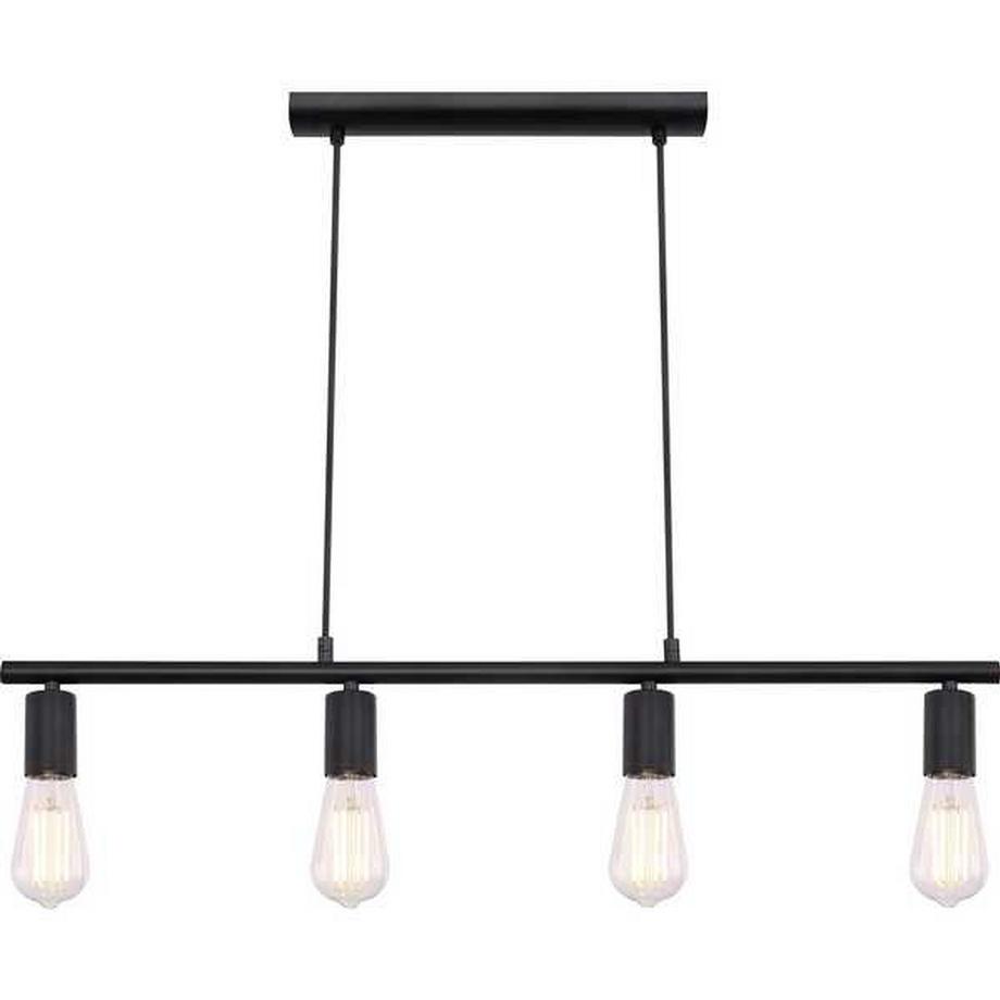 mutoni Lampe à suspension Martha métal noir 4xE27  