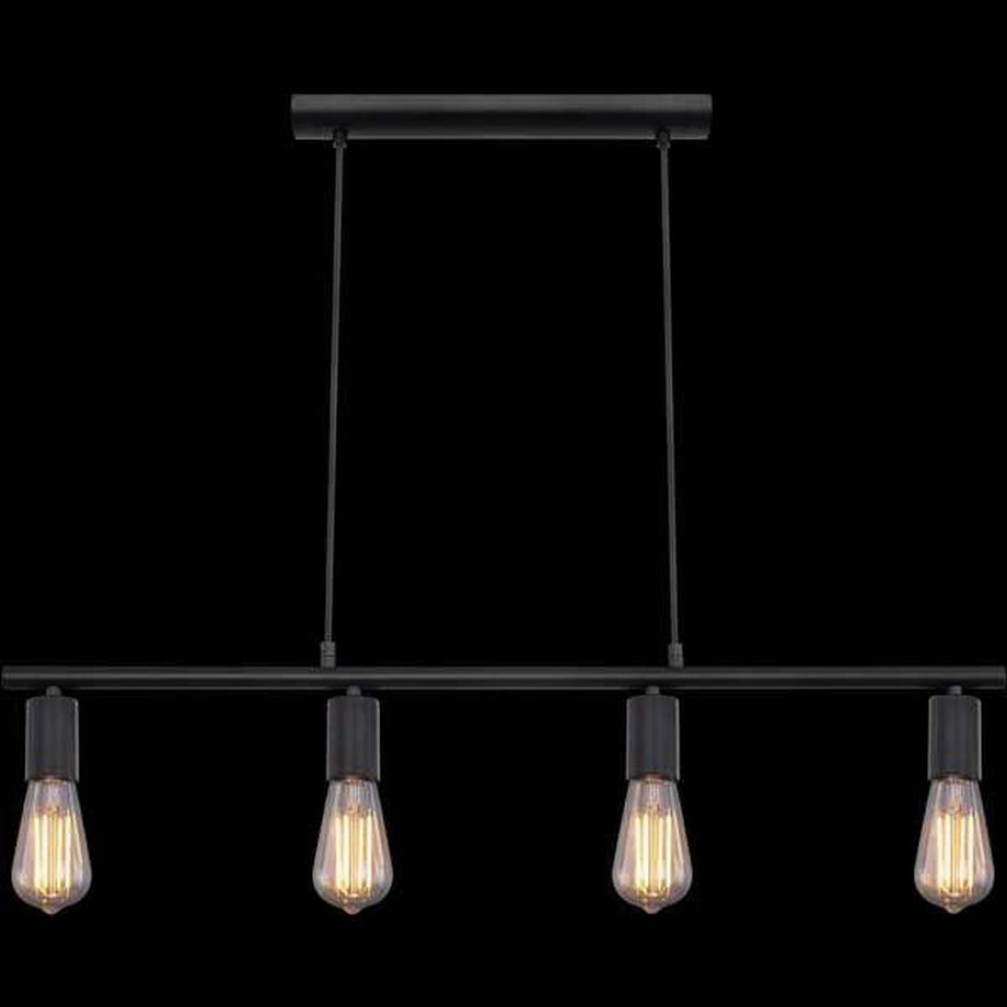 mutoni Lampe à suspension Martha métal noir 4xE27  