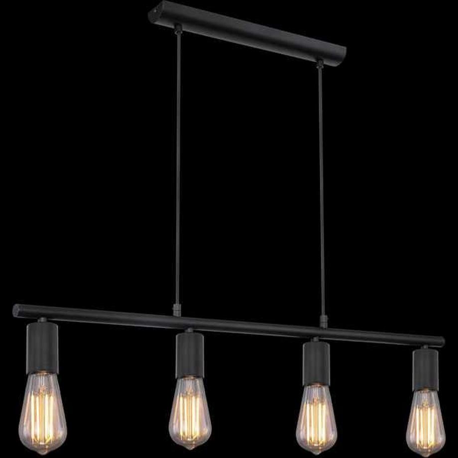 mutoni Lampe à suspension Martha métal noir 4xE27  