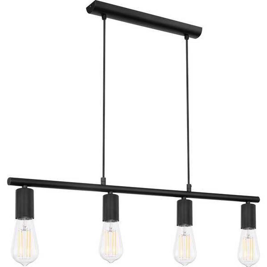 mutoni Lampe à suspension Martha métal noir 4xE27  