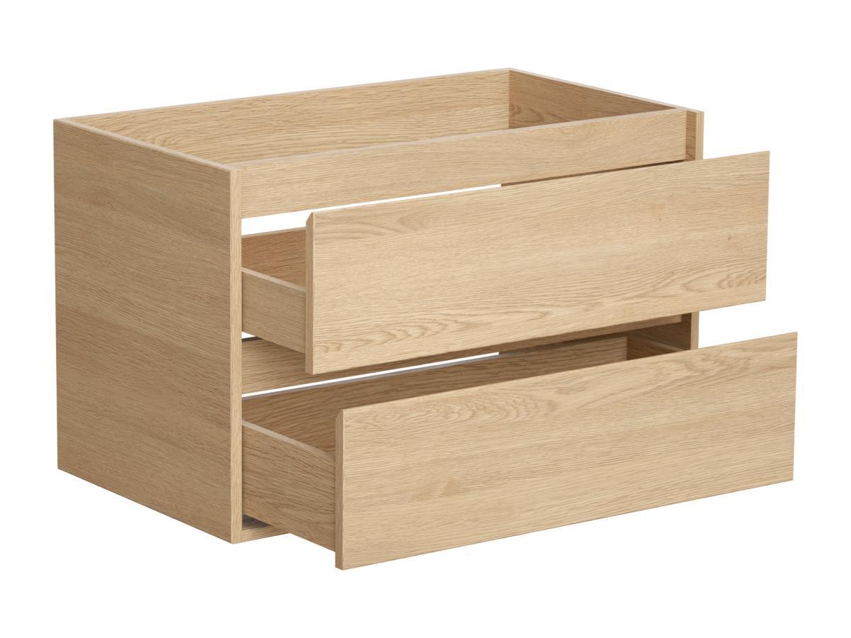 Vente-unique Mobile sotto lavabo sospeso 80 cm Placcatura rovere - MILIPAM  