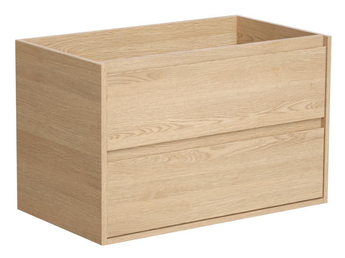 Vente-unique Mobile sotto lavabo sospeso 80 cm Placcatura rovere - MILIPAM  