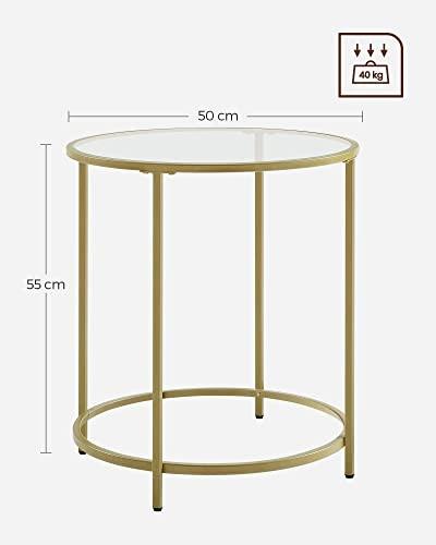 Pricenet Goldener Beistelltisch: Moderne Eleganz mit Vintage-Flair  