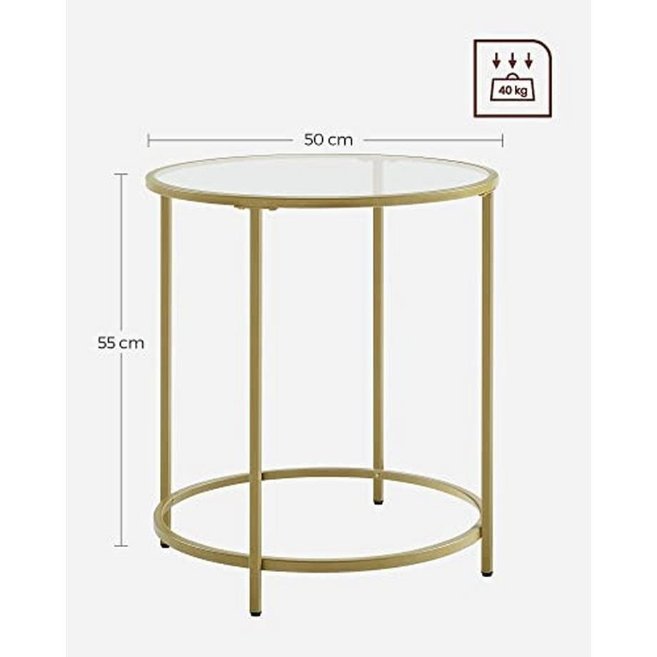 Pricenet Goldener Beistelltisch: Moderne Eleganz mit Vintage-Flair  