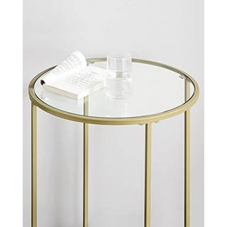 Pricenet Goldener Beistelltisch: Moderne Eleganz mit Vintage-Flair  