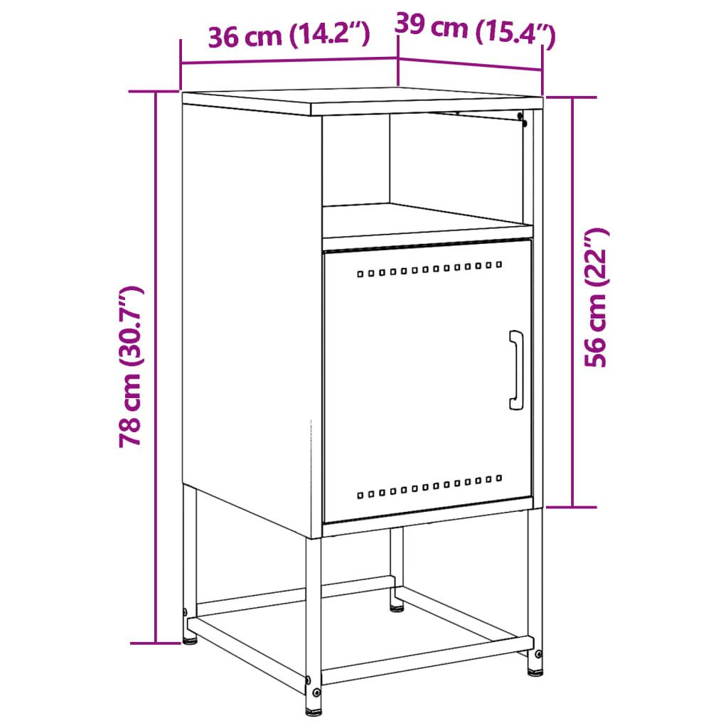 VidaXL Armoire de chevet acier  