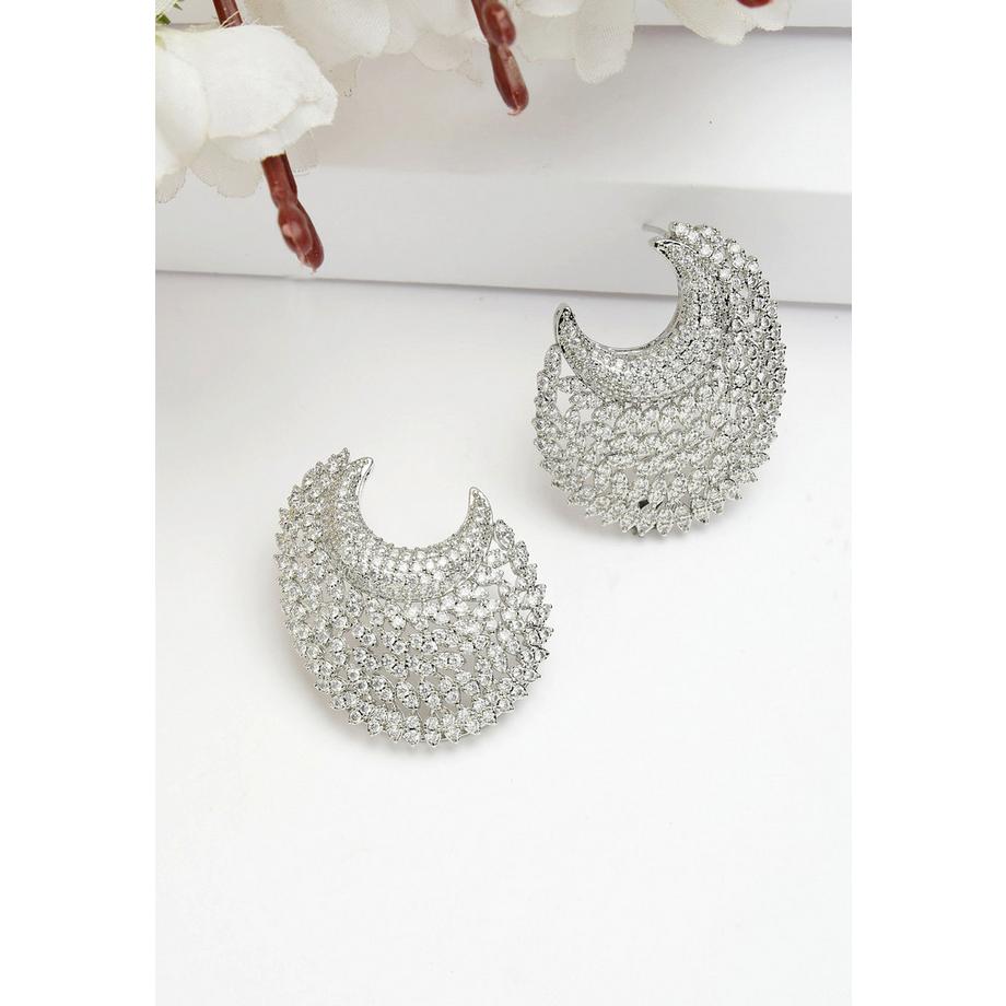 AVANT-GARDE PARIS  Diva Kollektion Cubic Zirconia Designer-Halbmond-Ohrringe 