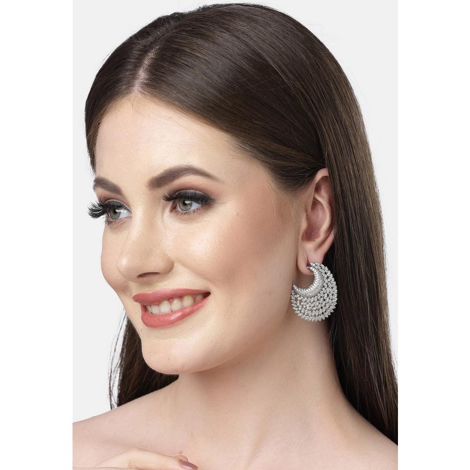 AVANT-GARDE PARIS  Diva Kollektion Cubic Zirconia Designer-Halbmond-Ohrringe 