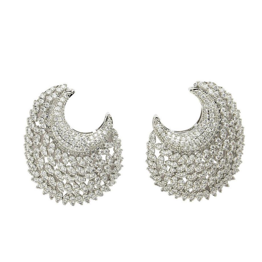 Diva Kollektion Cubic Zirconia Designer-Halbmond-Ohrringe