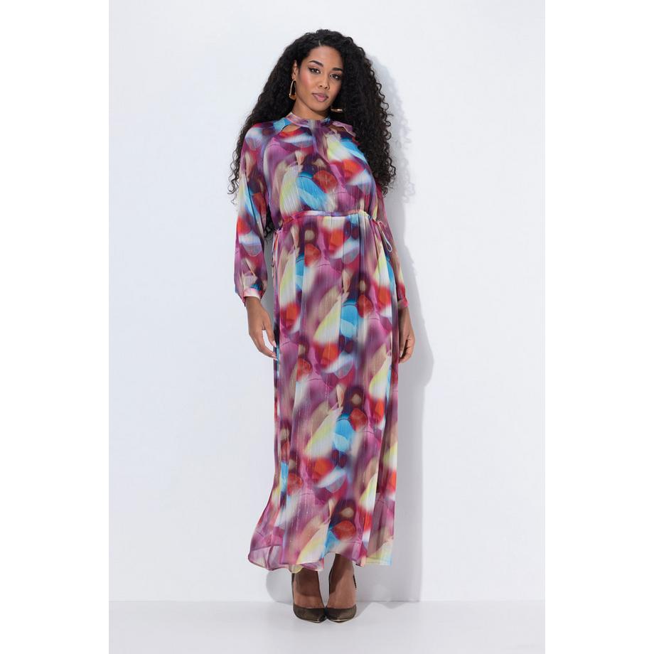 Ulla Popken Maxi Abito da Sera Doppio Strato Maniche Lunghe  