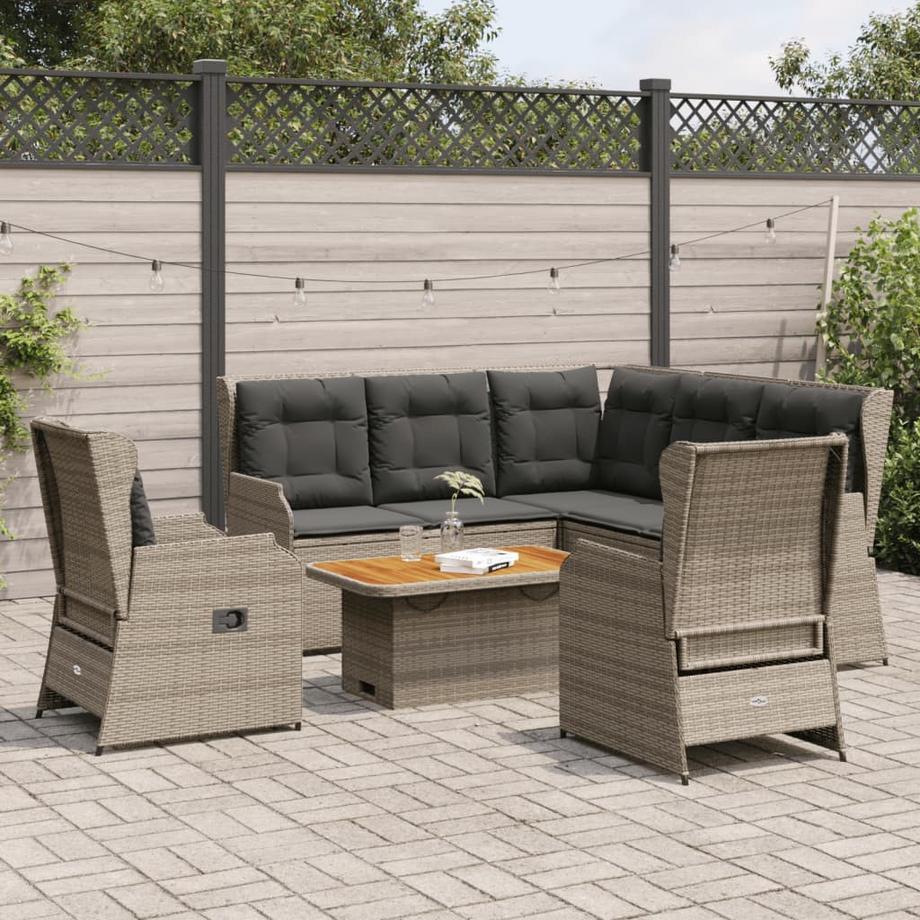 VidaXL Salon de jardin rotin synthétique  