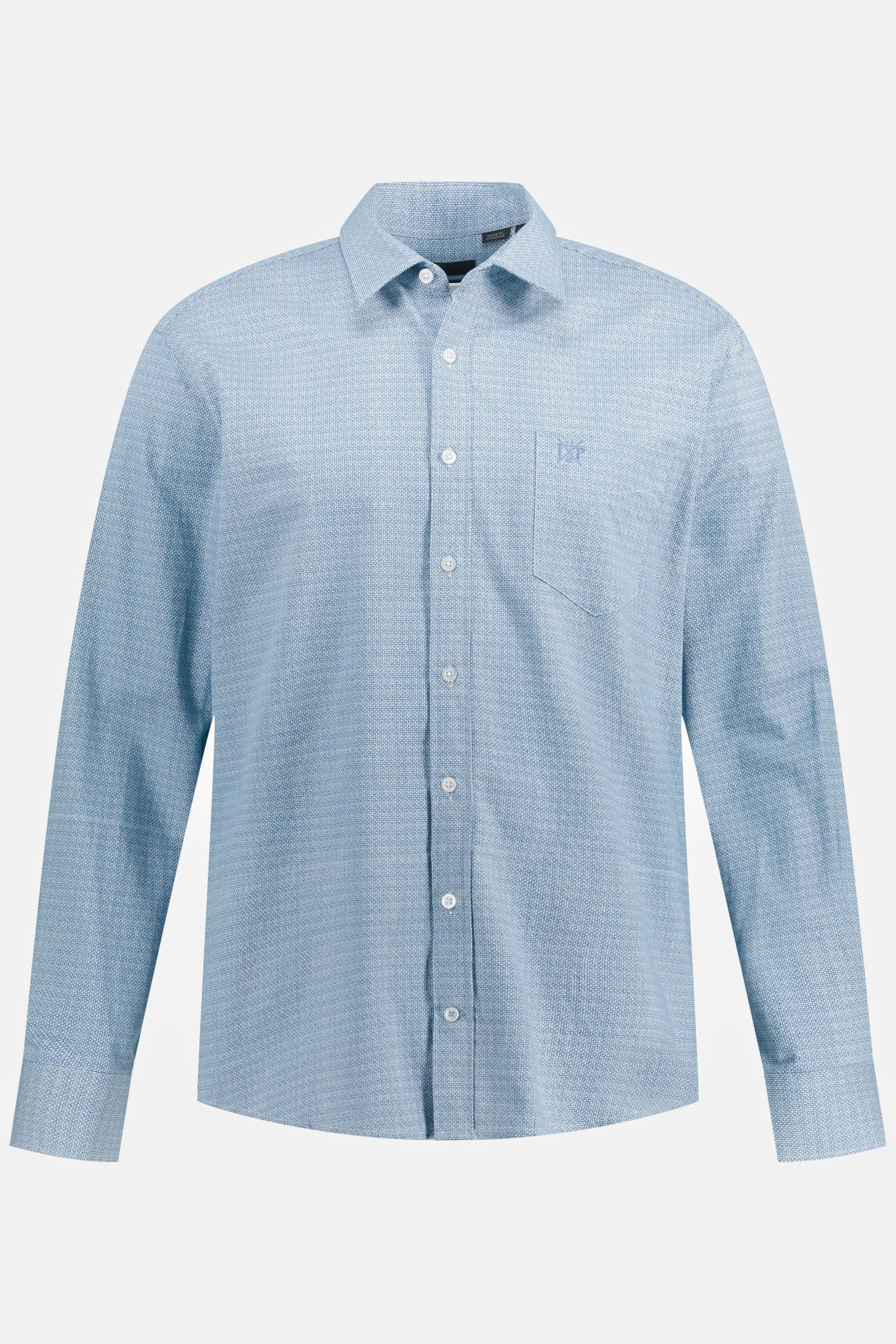 JP1880  Chemise aspect lin. Manches longues et col Kent. Coupe Modern Fit. 