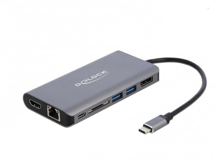 DeLock  87683 replicatore di porte e docking station per notebook Cablato USB 3.2 Gen 1 (3.1 Gen 1) Type-C Grigio 