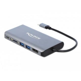 DeLock  87683 Notebook-Dockingstation & Portreplikator Kabelgebunden USB 3.2 Gen 1 (3.1 Gen 1) Type-C Grau 