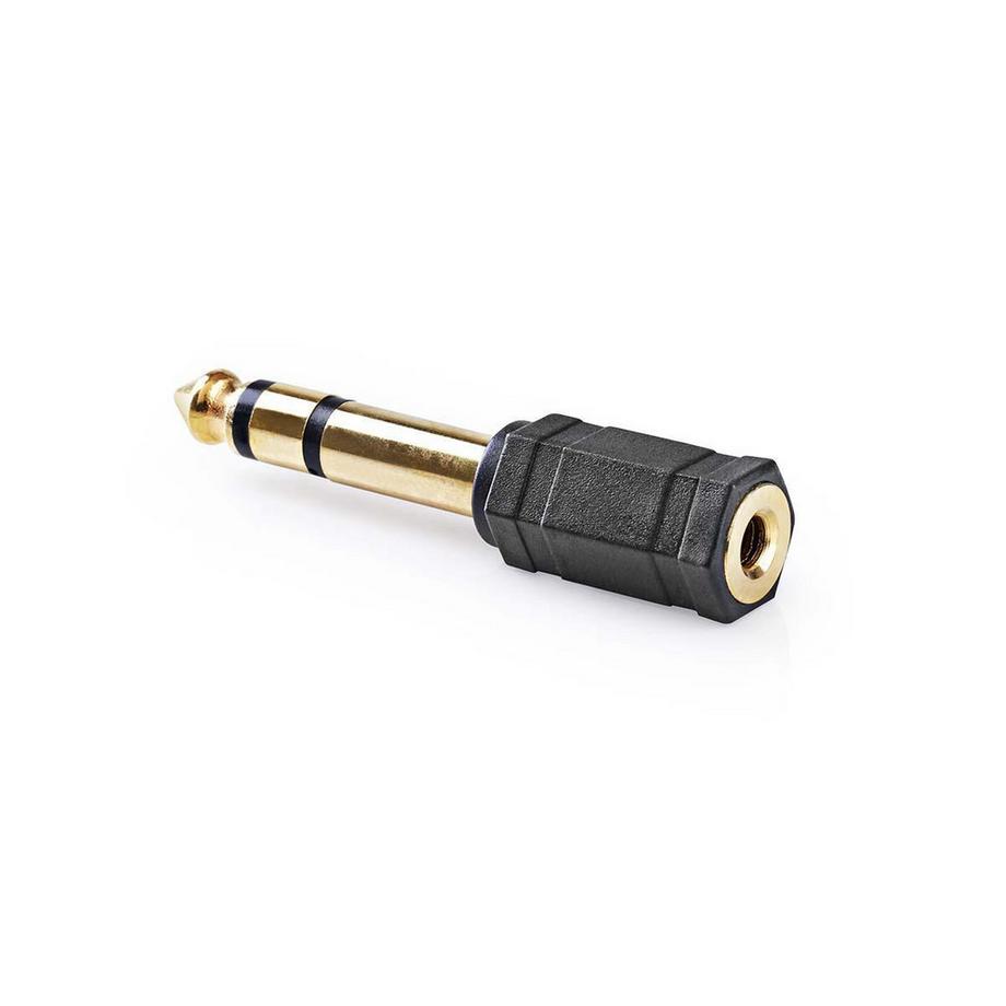 Nedis  Adaptateur audio stéréo | 6,35 mm Hane | 3,5 mm Hona | Guldplaterad | Rak | ABS | Svart | 10 pcs. | Plastique 