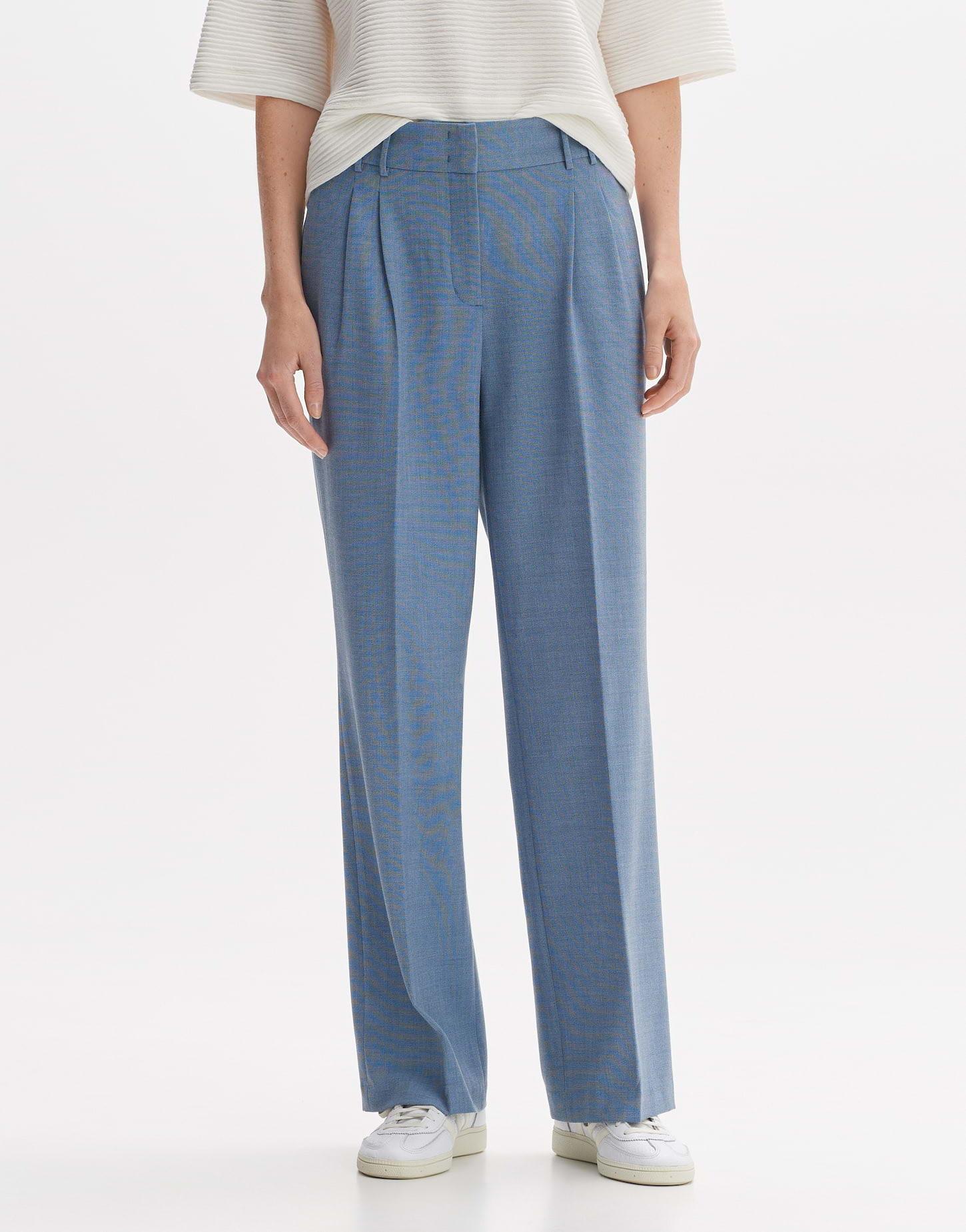 Image of Bundfaltenhose Maiga Gerade Schnitt Damen Aquamarine 36