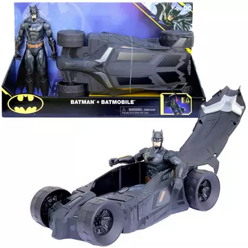 DC Comics Batman Batmobile mit Verdeck zum Öffnen, enthält exklusive 30cm Batman-Actionfigur