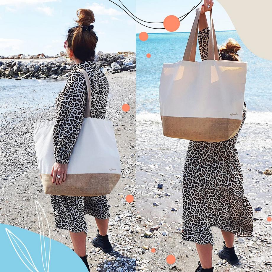 Only-bags.store  Sac en jute Shopper Sac à provisions Sac de bain 