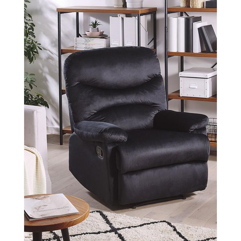 Beliani Fauteuil inclinable en Velours Industriel ESLOV  