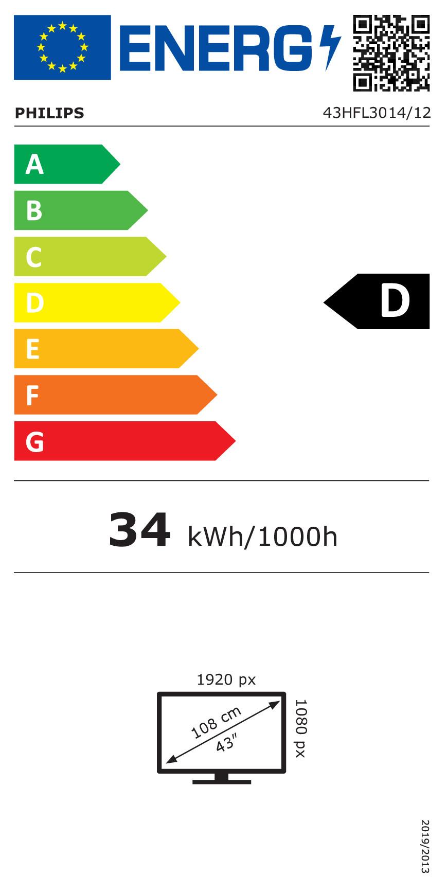 E+P Elektrik  Philips EasySuite 43HFL3014/12 TV 109,2 cm (43") Full HD Nero 250 cd/m² 