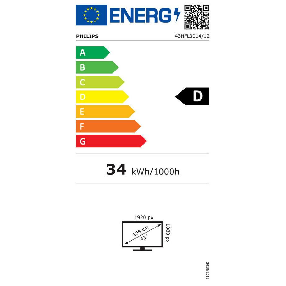 E+P Elektrik  PHILIPS EASYSUITE 43HFL3014/12 TV 109,2 CM (43") FULL HD NERO 250 CD/M� 