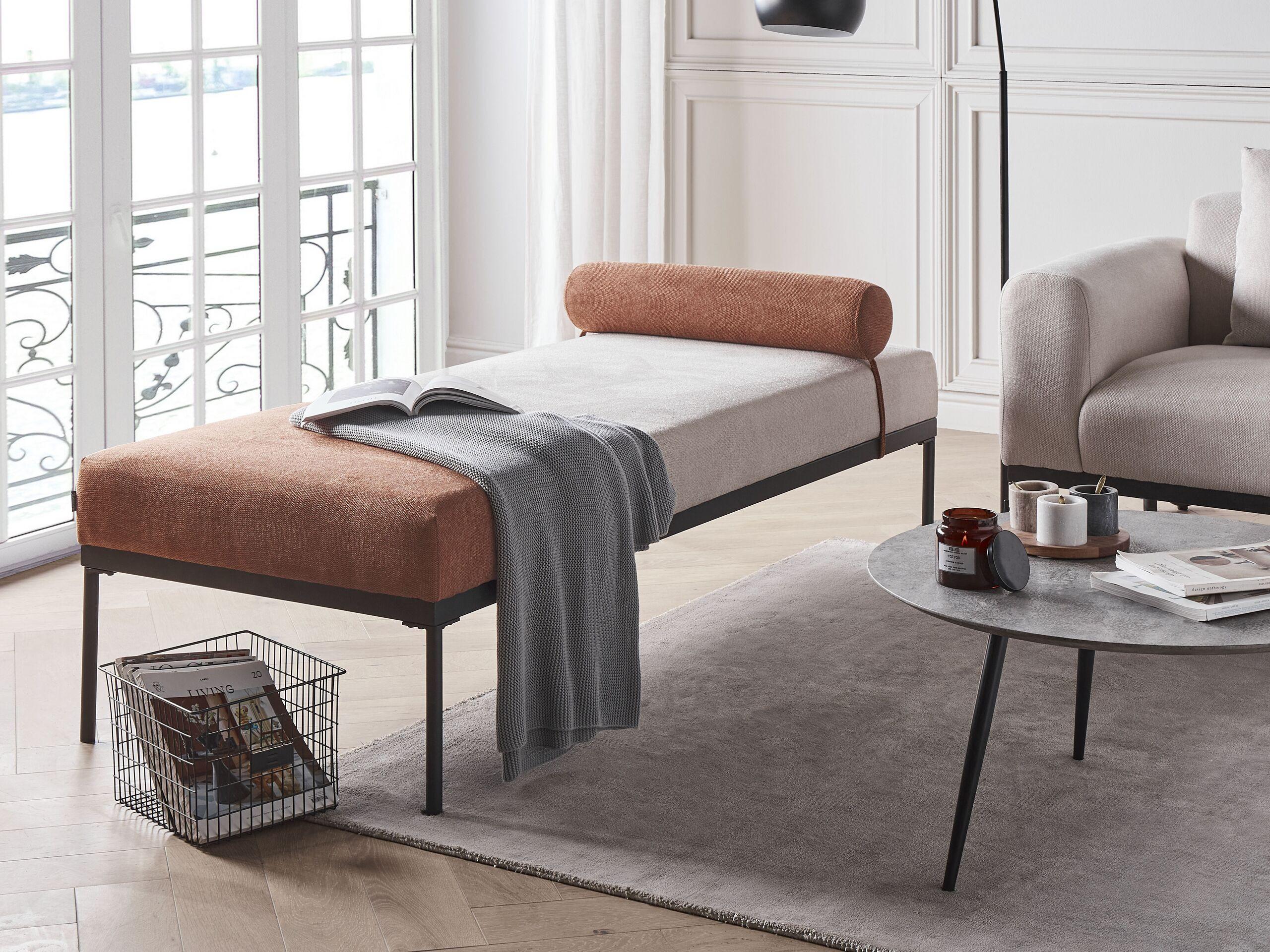 Beliani Chaise longue en Lin synthétique Rétro MALMOS  