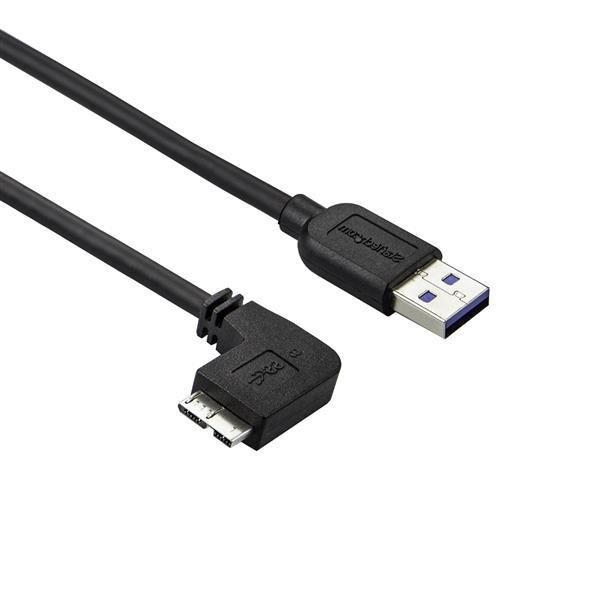 STARTECH.COM  Câble Micro USB 3.0 slim - USB-A vers Micro-B à angle gauche de 50 cm - M/M 