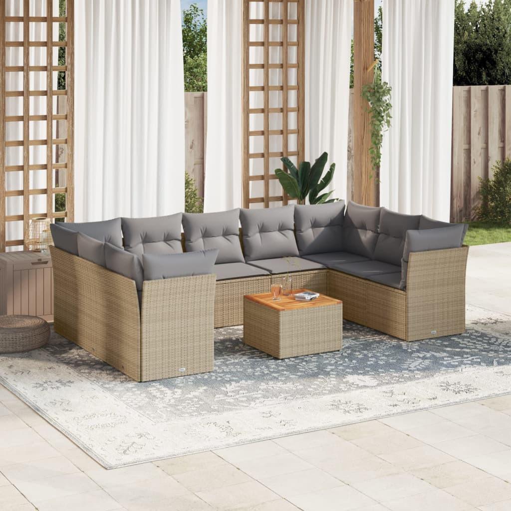 VidaXL set divano da giardino Polirattan  