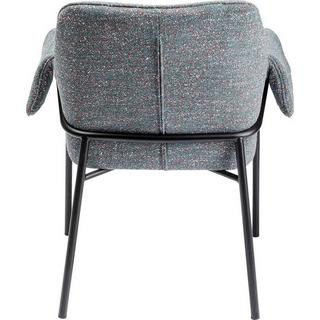 KARE Design Chaise avec accoudoirs Bess Flitter gris  