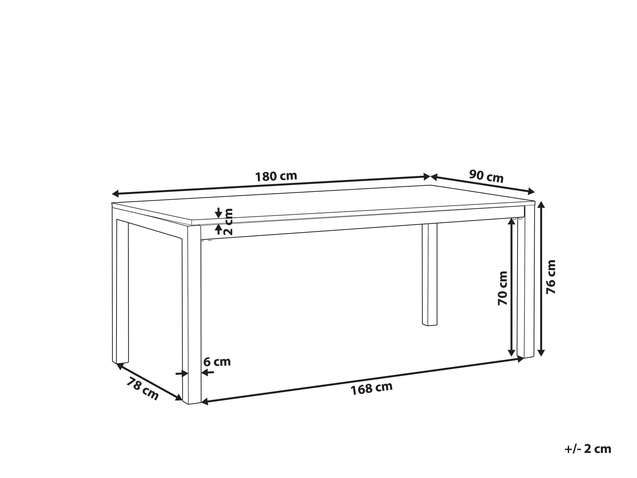 Beliani Tisch für 6 Personen aus Sicherheitsglas Modern GROSSETO  