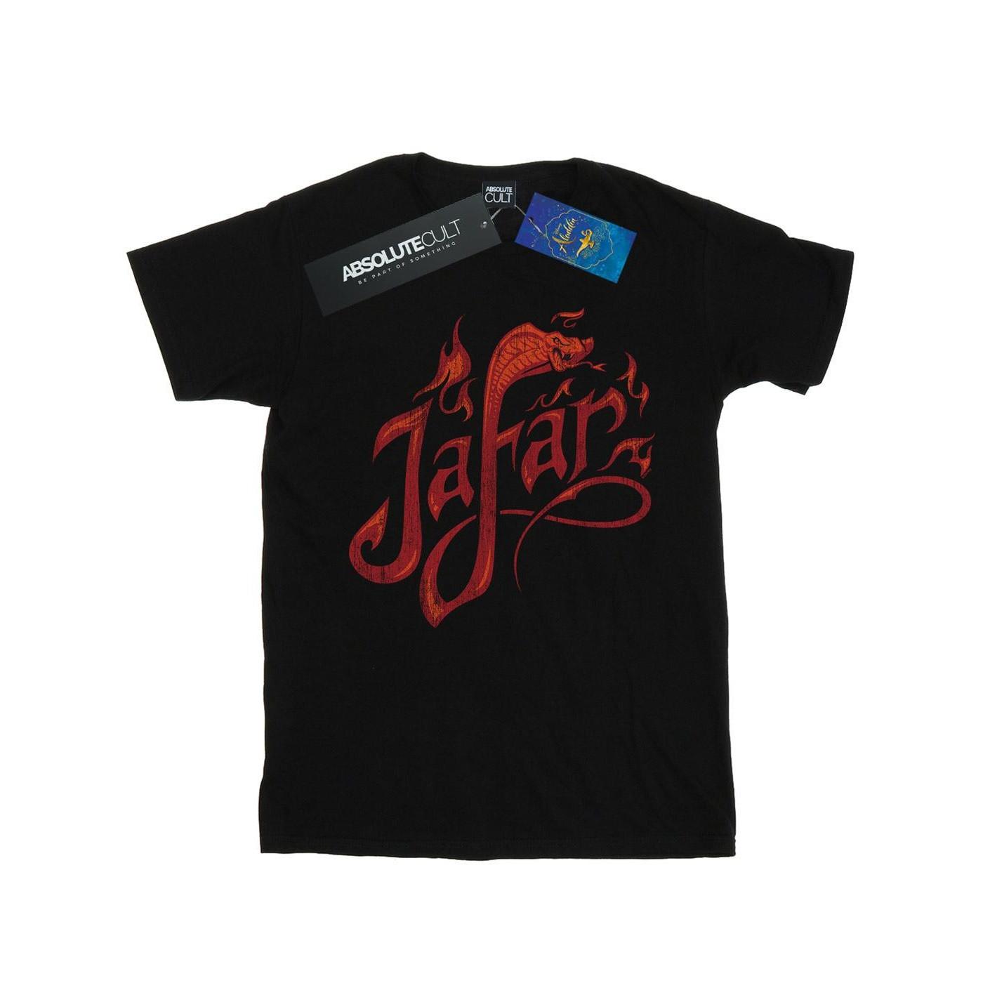 Image of Aladdin Movie Jafar Flames Logo Tshirt Unisex Schwarz 116