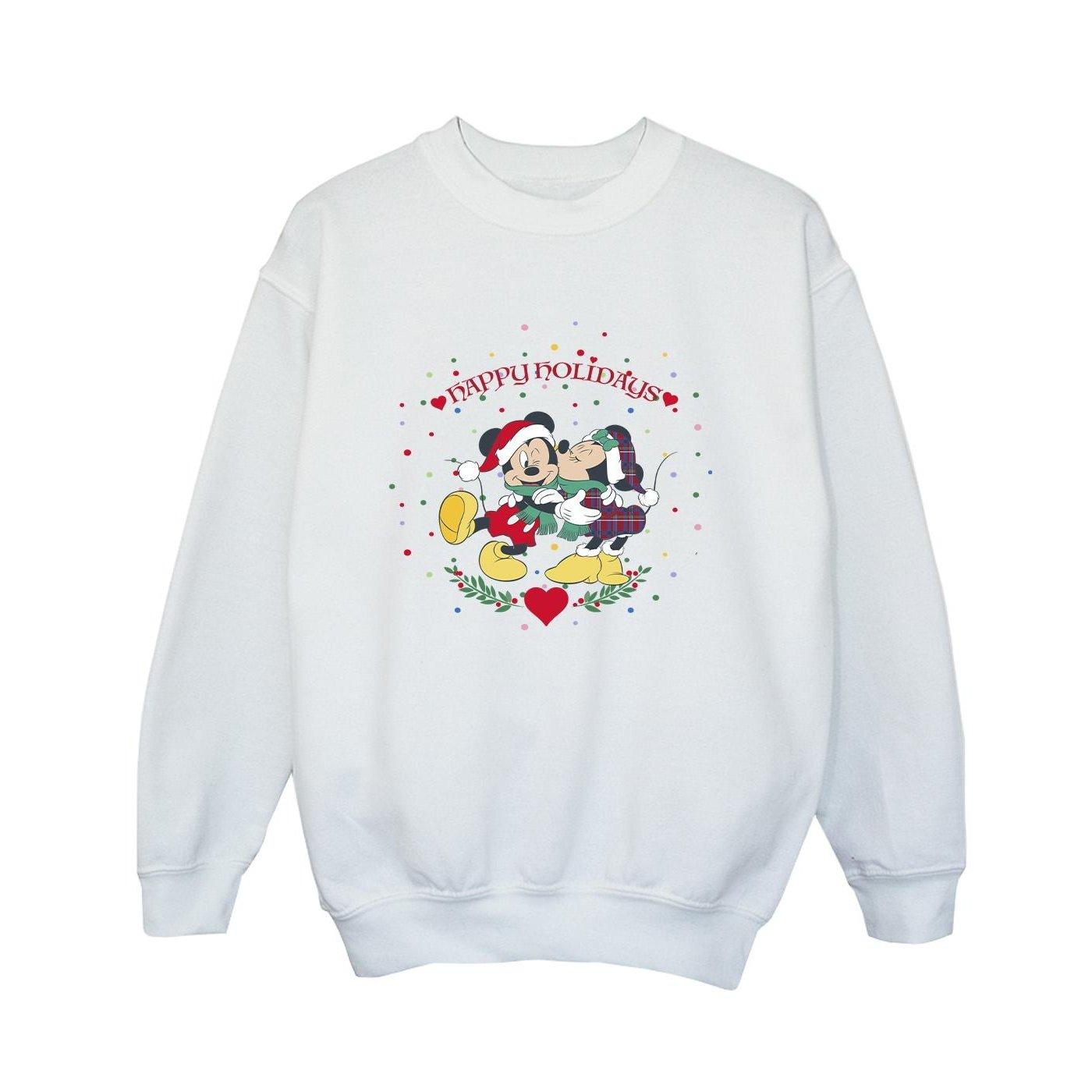 Image of Mickey Mouse Mickey Minnie Christmas Sweatshirt Unisex Weiss 104
