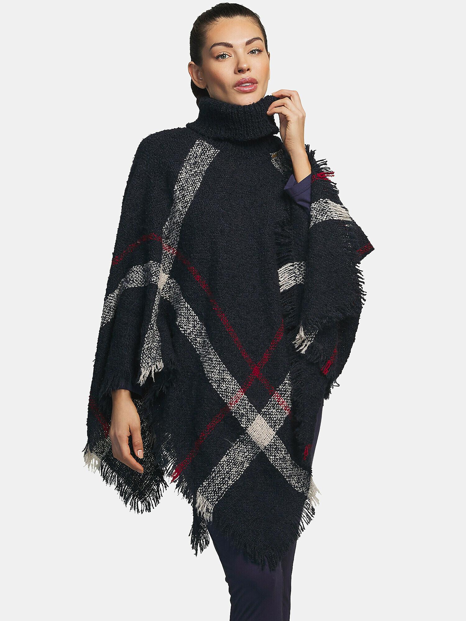 Image of Poncho Mit Rollkragen Complementos Romantica Damen Königsblau ONE SIZE