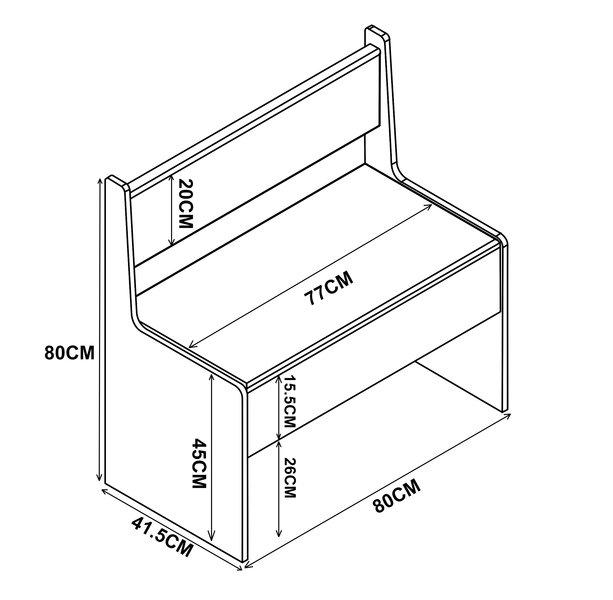 VCM Holz Eckbank Sitzbank Bank mit Truhe Esal Breite 80 cm  