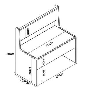 VCM Holz Eckbank Sitzbank Bank mit Truhe Esal Breite 80 cm  