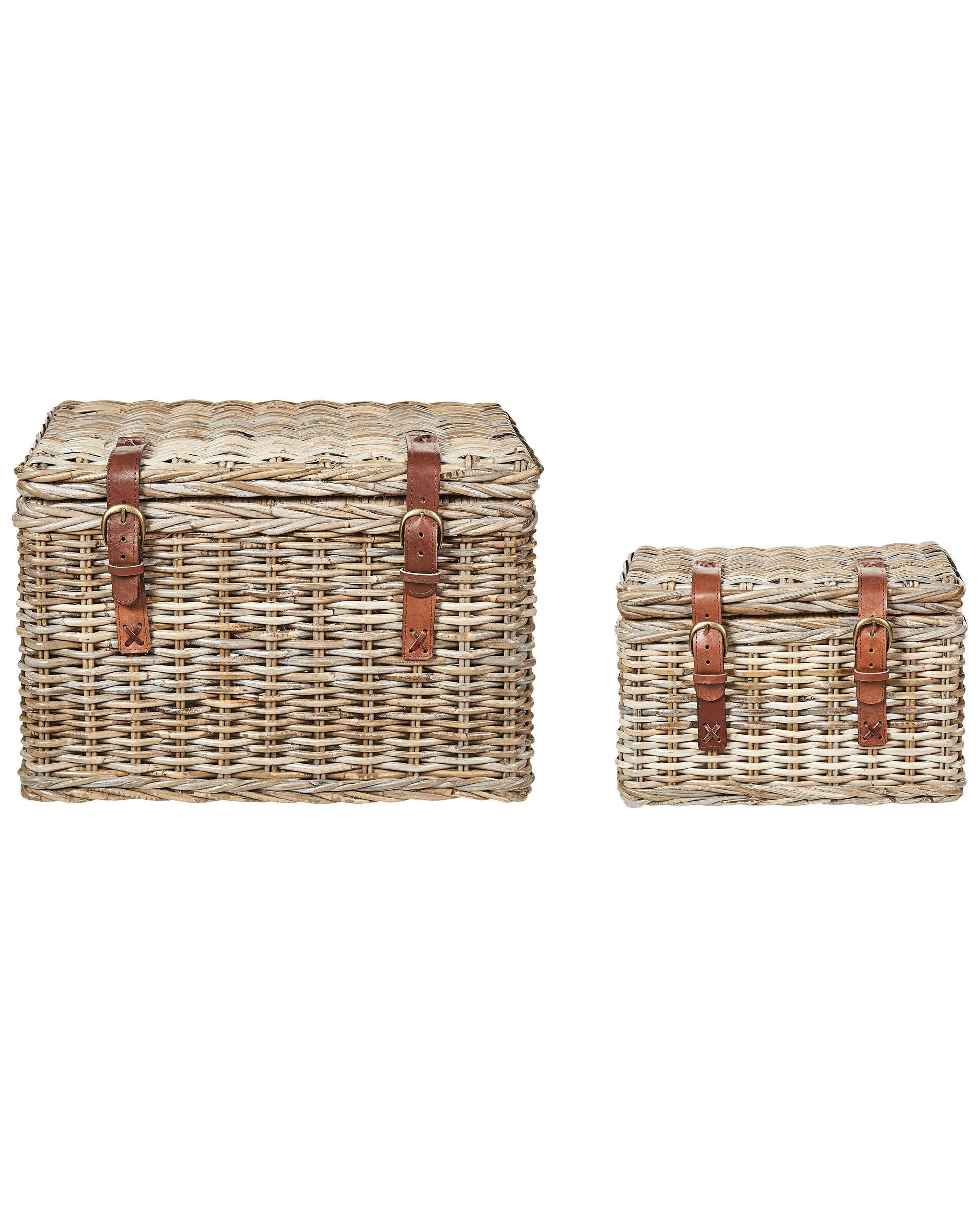 Beliani Korb aus Rattan Boho IRBID  