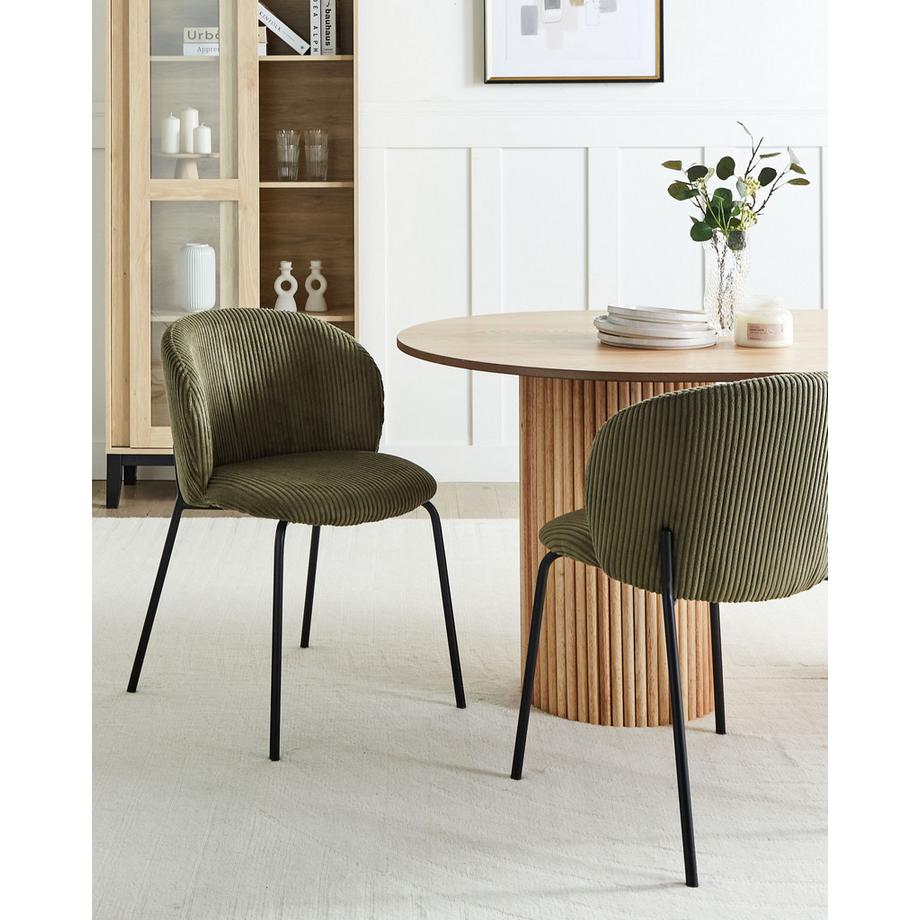 Beliani Esszimmerstuhl 2er Set aus Cord Retro MILES  