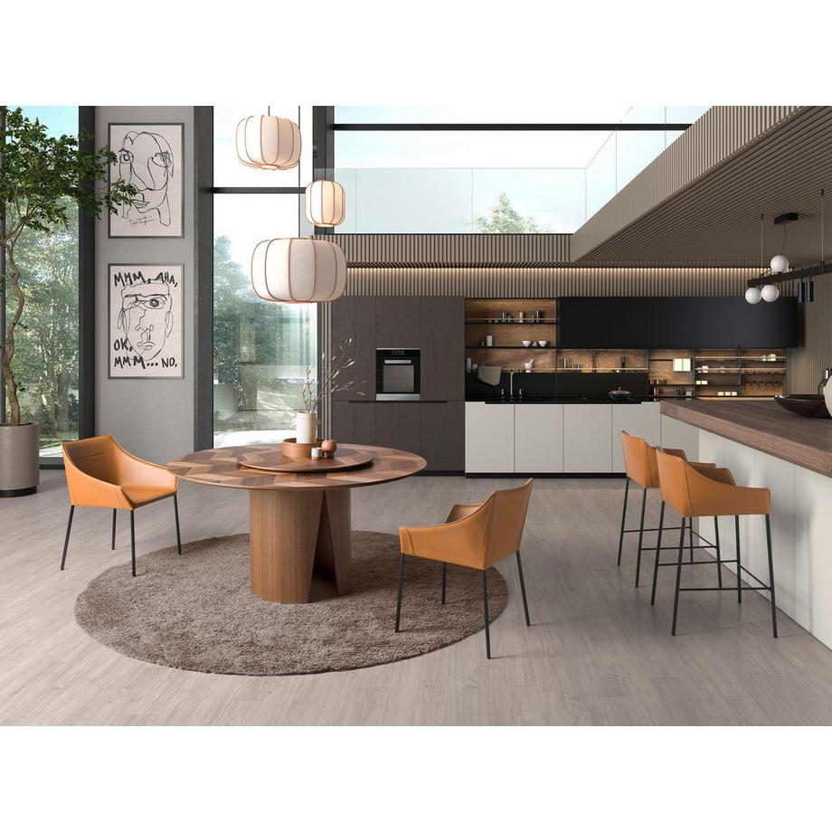 ANGEL CERDA Chaise en similicuir marron  