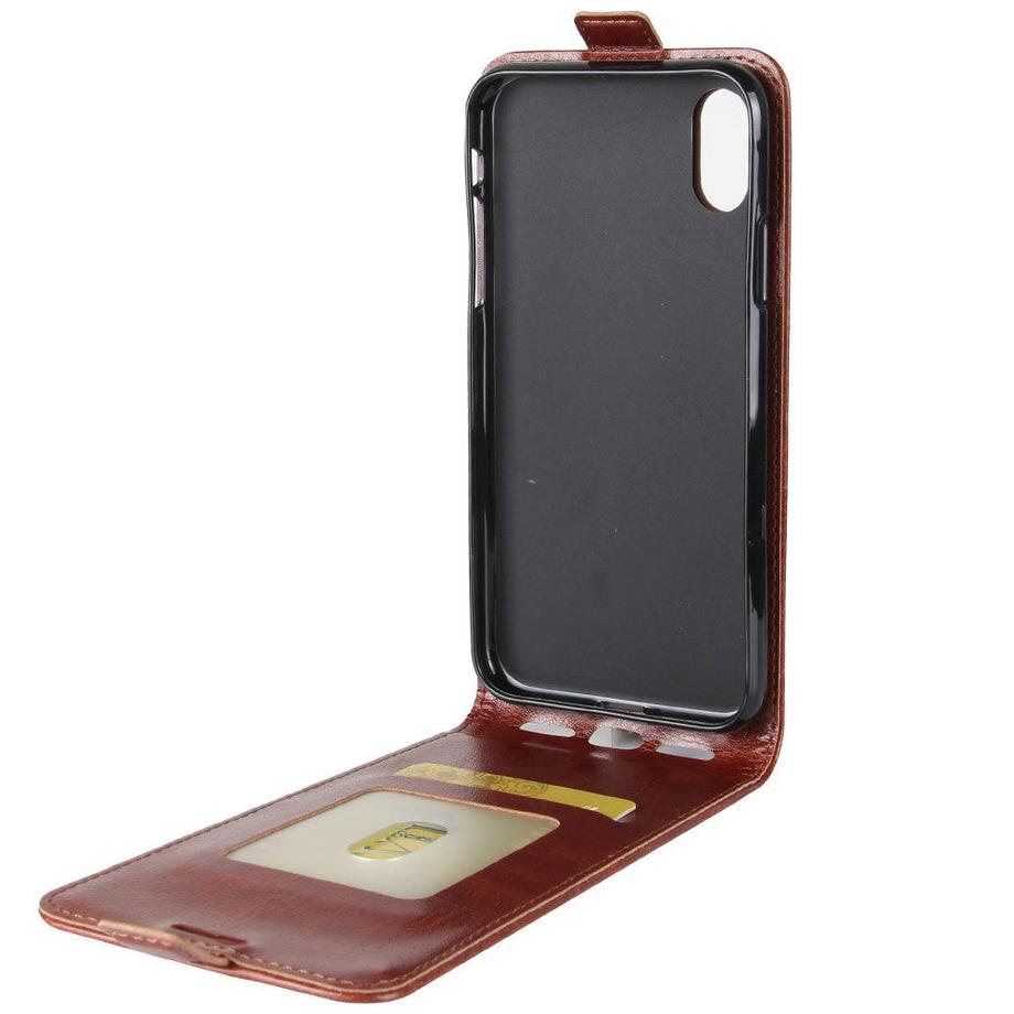 Cover-Discount  iPhone Xs / X - Leder Flip Case Mit Fotofach Vertikal 