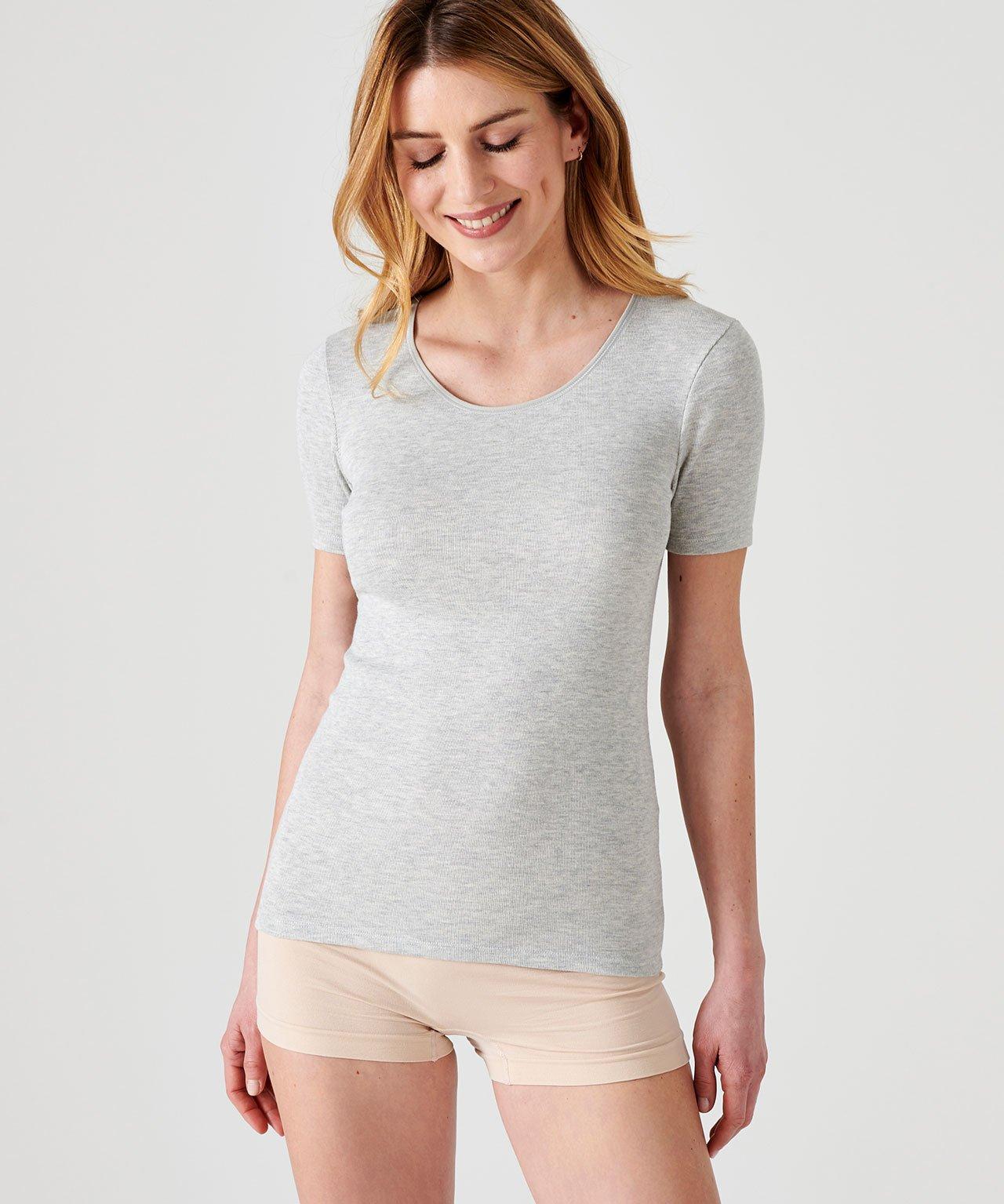 Image of T-shirt Aus Thermolactyl-feinripp, Wärmegrad Medium 3. Damen Grau 46/48