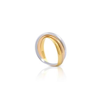 MUAU Schmuck  ring Tricolor Weiss-/Gelb-/Rotgold 750 