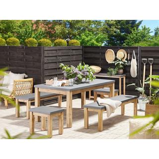 Beliani Garten-Essgruppe für 8 Personen aus Faserzement Industriell OSTUNI  