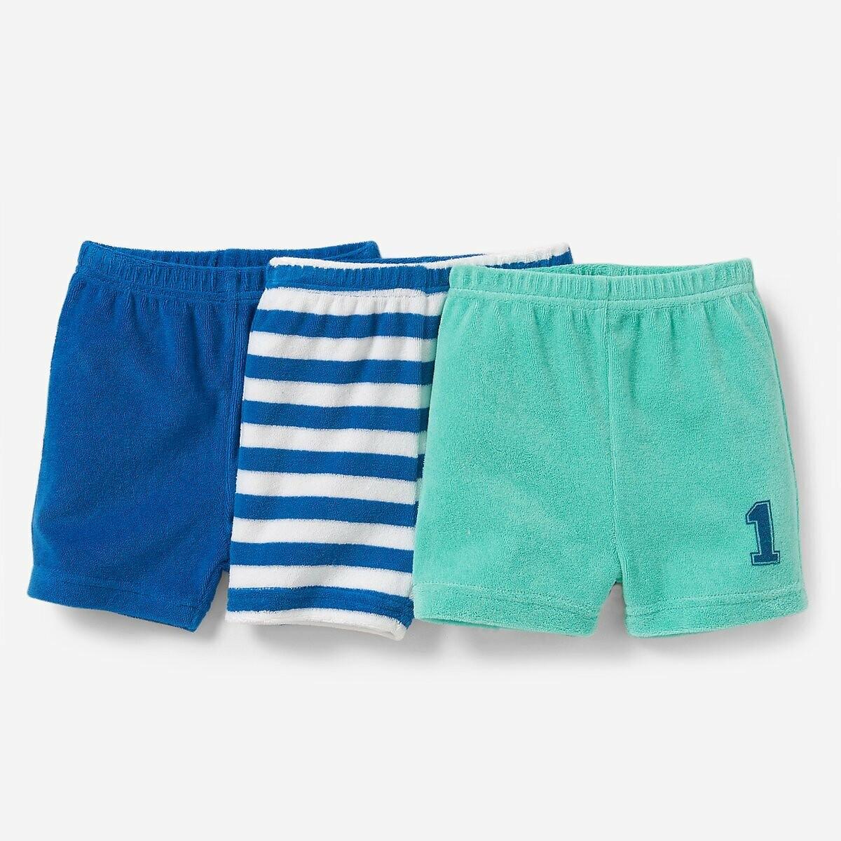 Image of 3er-pack Frottee-shorts Unisex Blau 3A