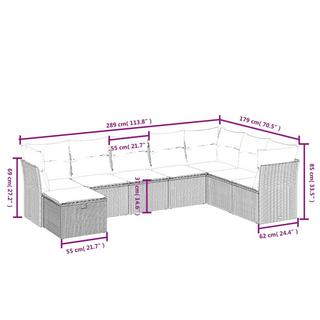 VidaXL Ensemble de canapés de jardin rotin synthétique  