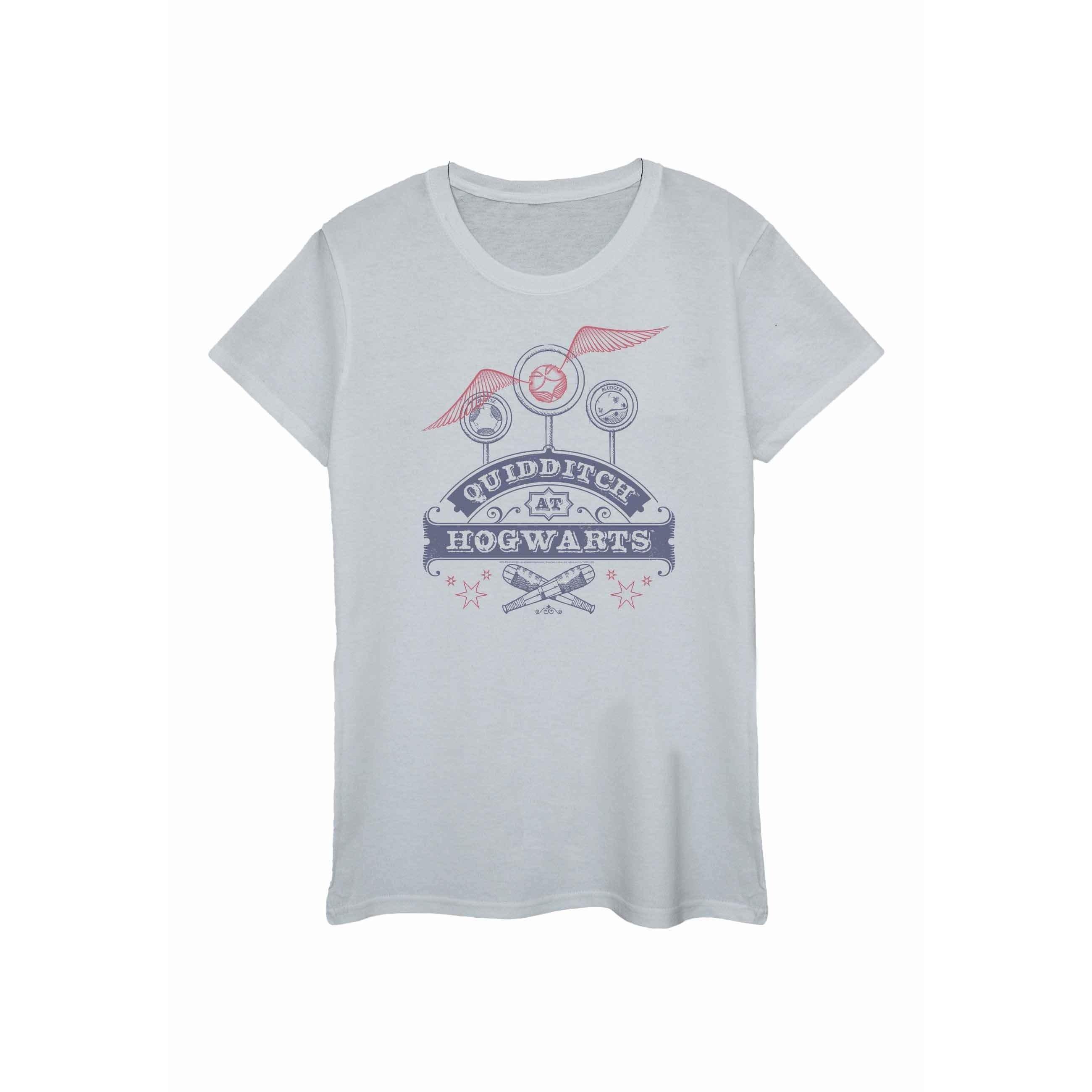 Image of Quidditch At Hogwarts Tshirt Damen Grau M