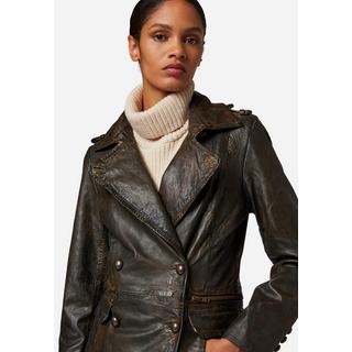 RICANO  Manteau en cuir  Mang-1, style vintage 